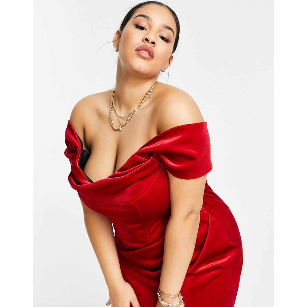 NWT Asos Design Curve Size 20 Drape Bardot Corset… - image 3